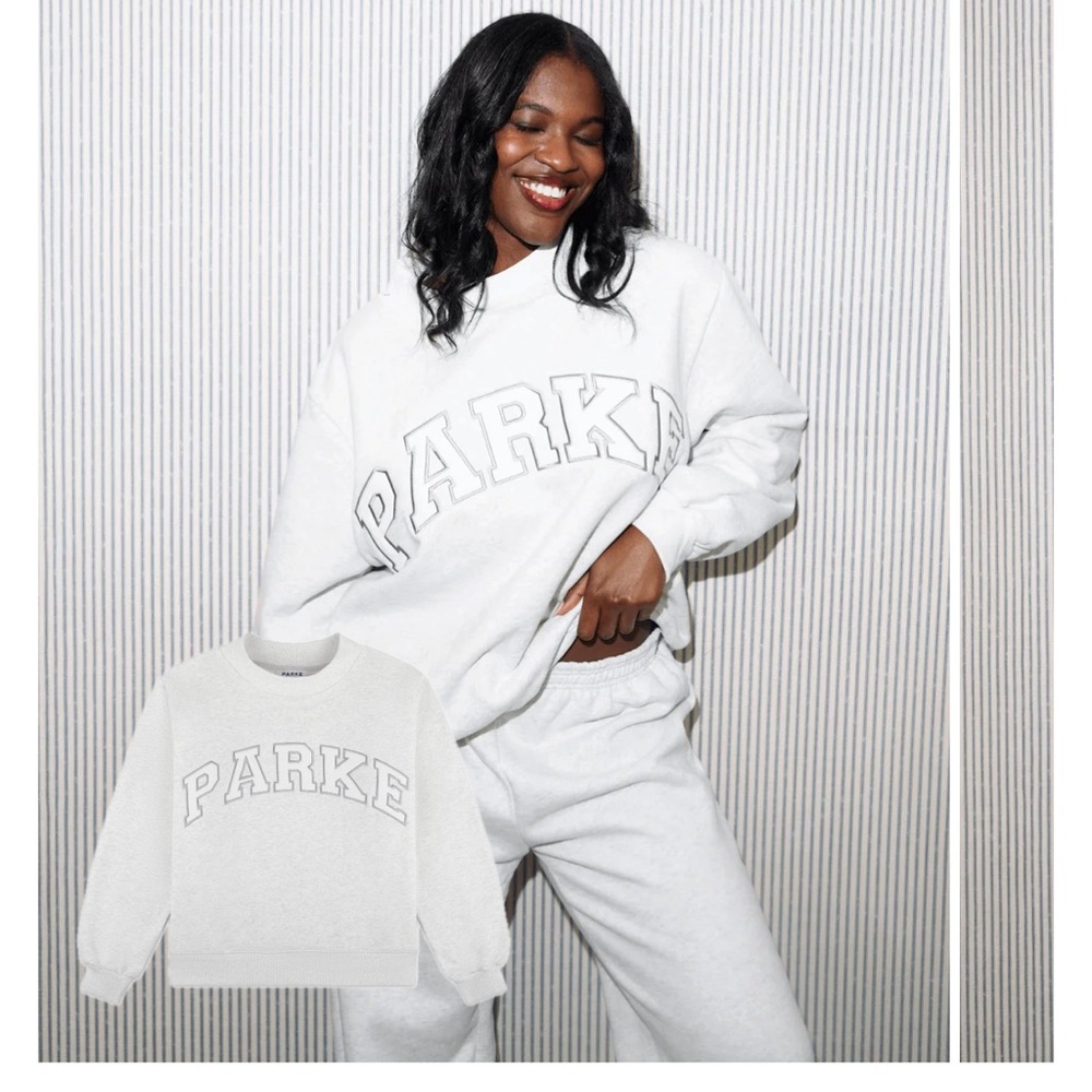 Gray and White Parke Varsity Mockneck
